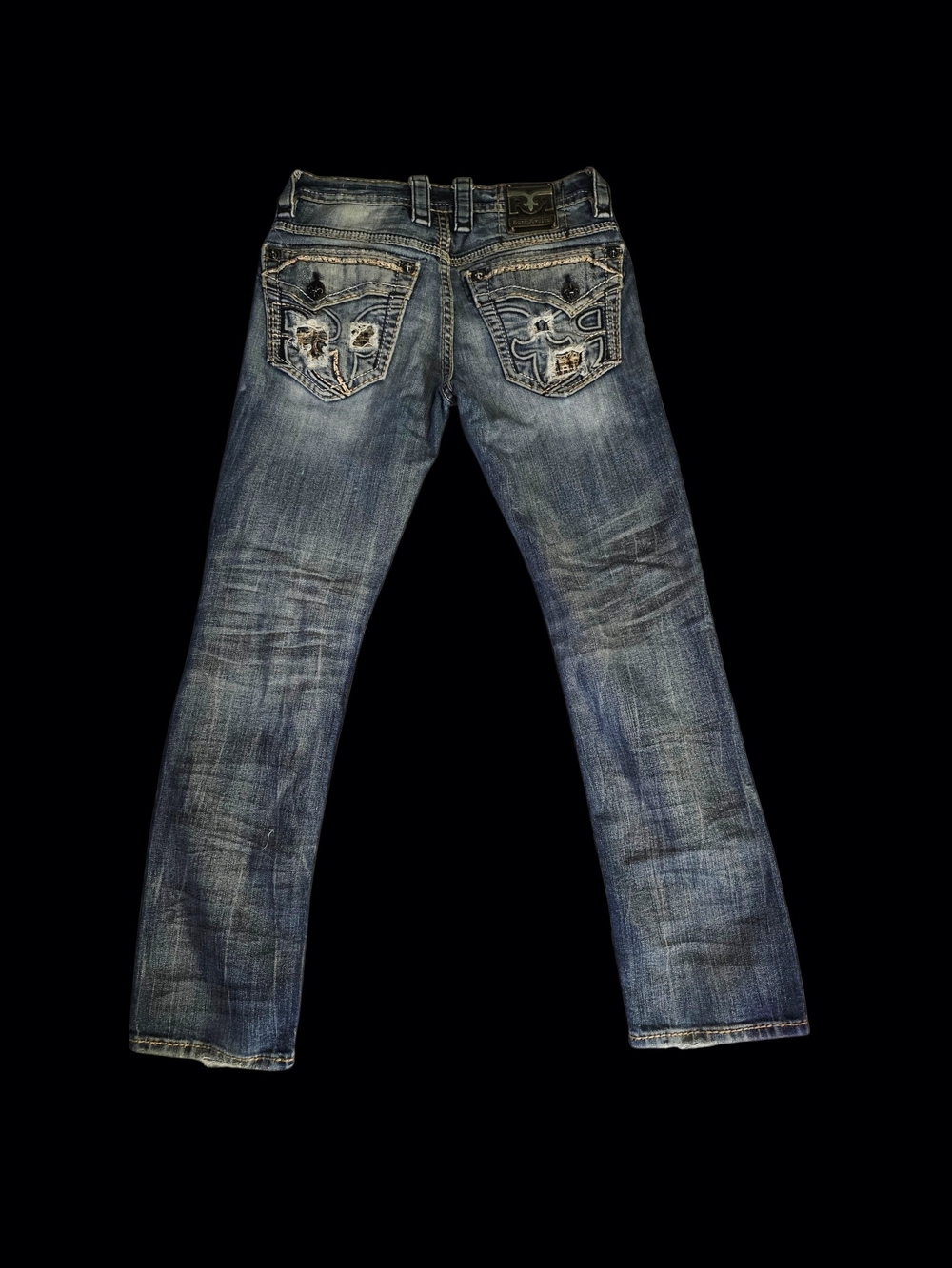 Rock Revival " Akito" Men's Faded Blue Slim Straight Jeans